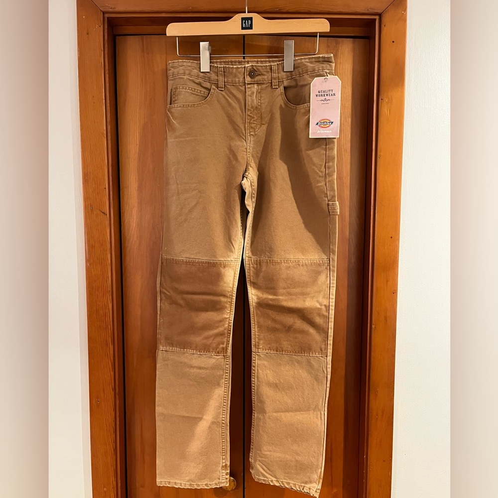 Free People x Dickies tan utility pants.